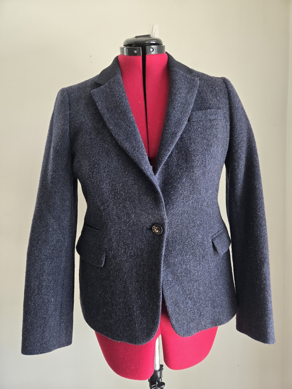 Massimo Dutti  Wool Navy Tailored  Blazer 8